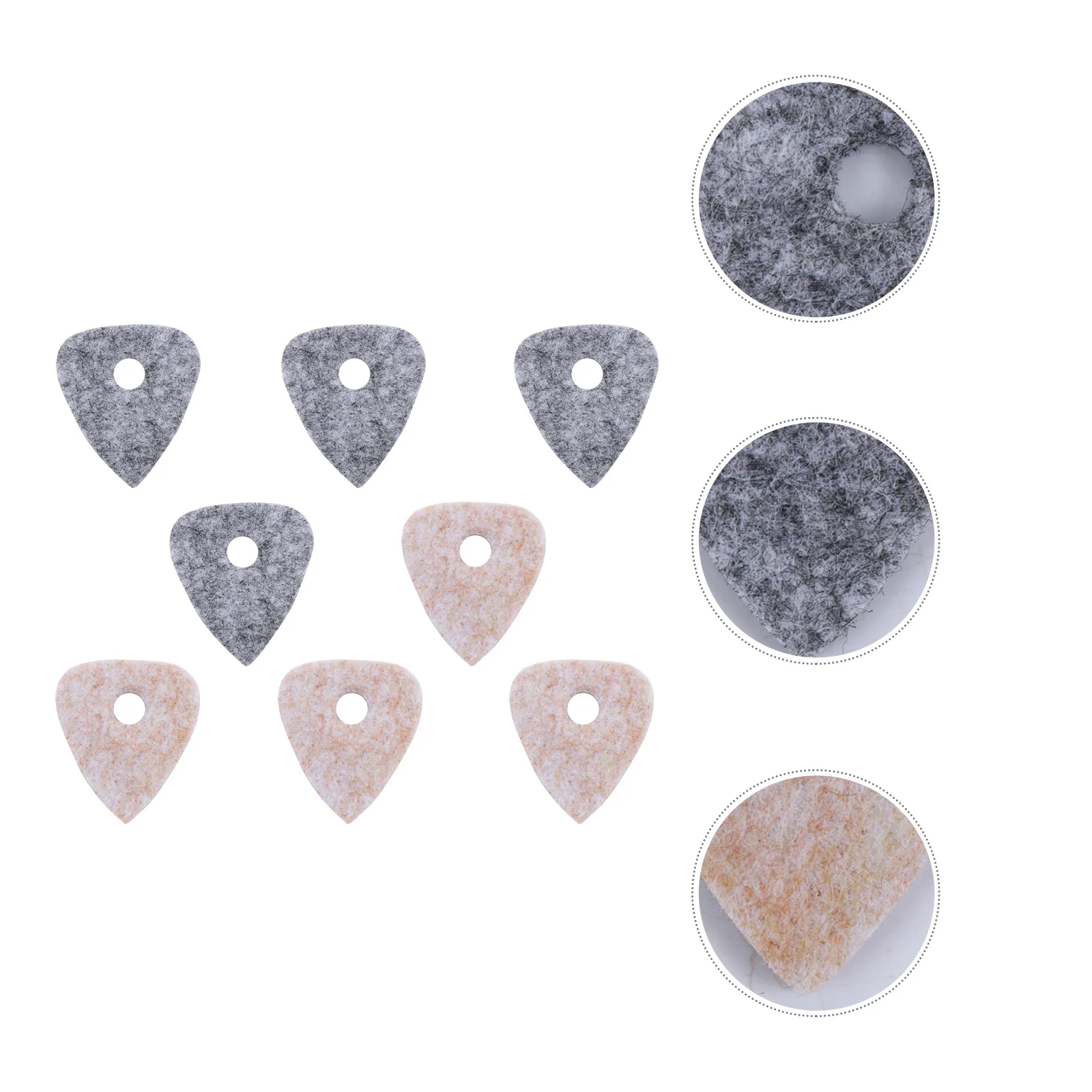 

8pcs Ukulele Picks Hole Design Felt Material Thin Lightweight Durable For Tetrachord Music Instrument Comfortable Grip