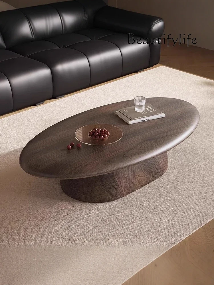BJ Oval Coffee Table Simple Living Room Home Minimalist Retro Advanced Creative Modern Designer Irregular