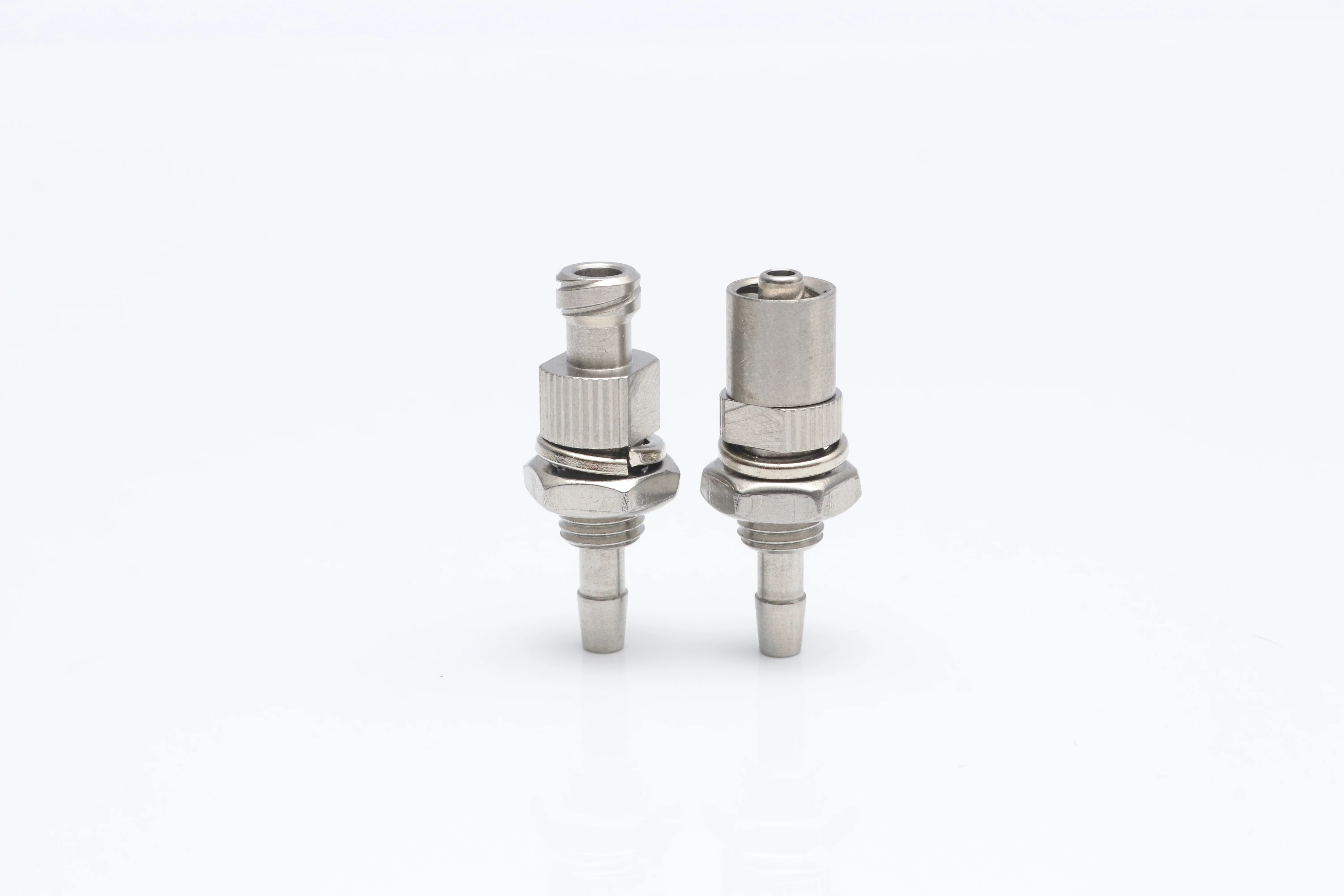 Barb To Male Female Luer Lock Connector With Ring And Nut Connecting Hose/Tube Metal Fitting Panel Mount