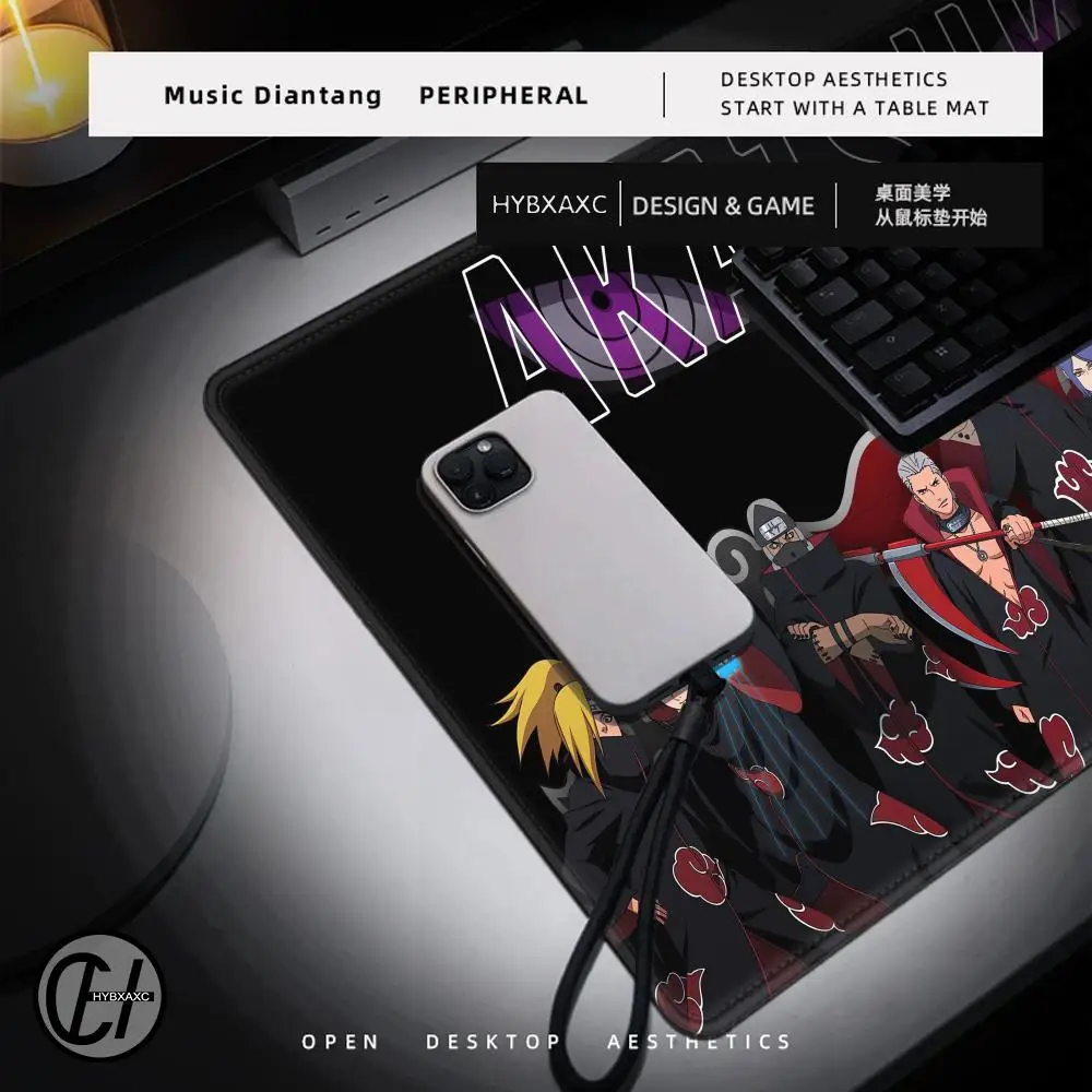 Black And White Manga Mouse Pad XL PC Non Slip  90x40cm Keyboard Mat Rug Laptop Japan Anime N-Narutos Mousepad Desk Mat Carpet