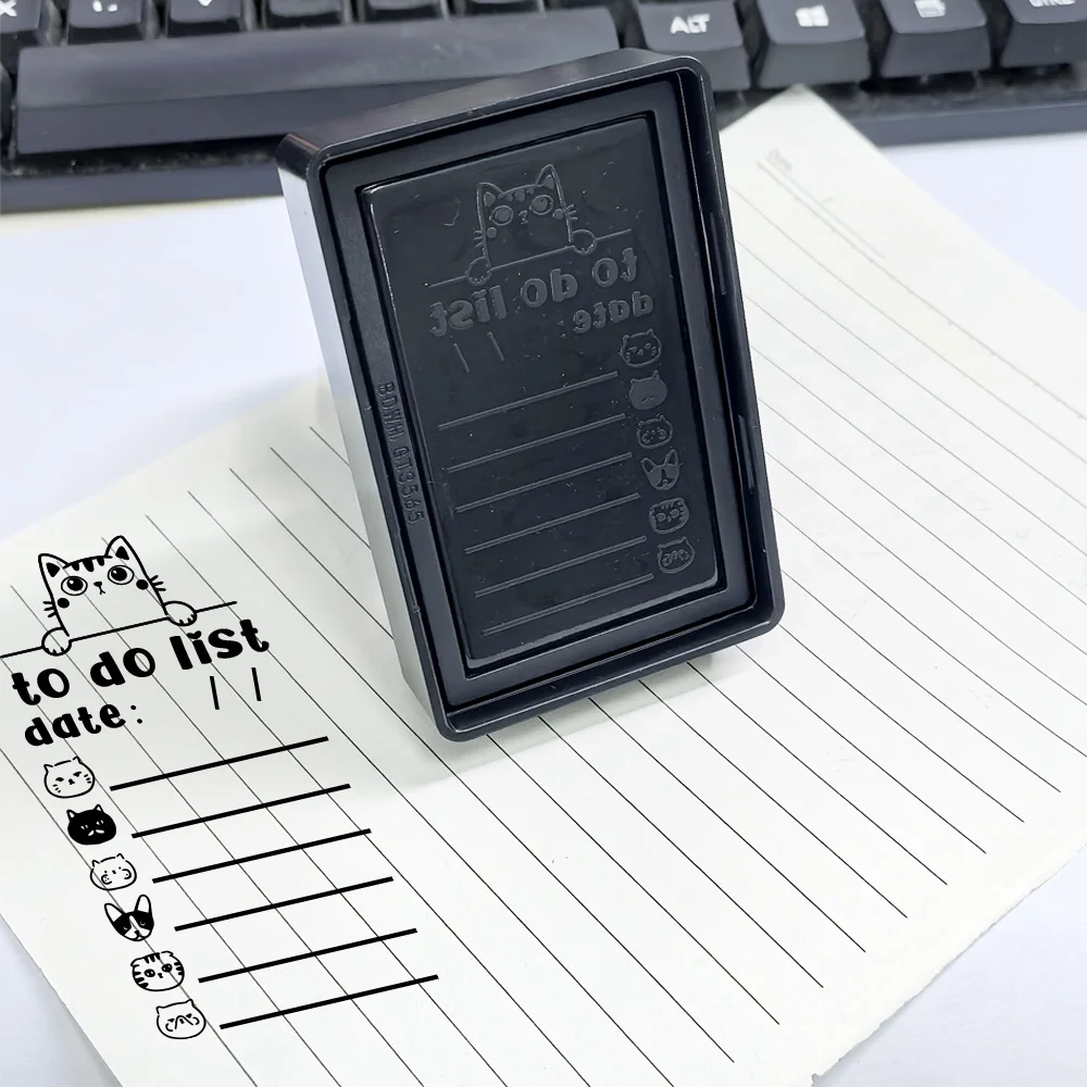 Diary hand account seal record to-do list plan target diary punch cat diary black mark automatic ink view 6