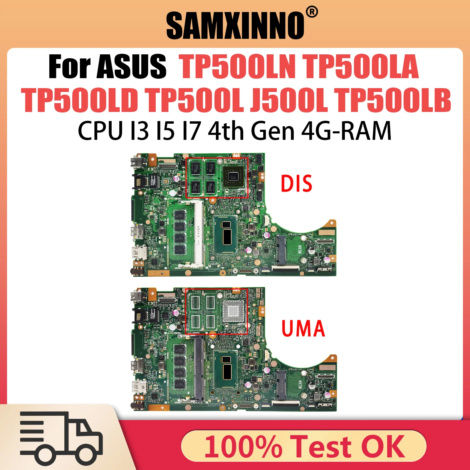 TP500LN Mainboard For ASUS TP500LA TP500LD TP500L J500L TP500LB Laptop Motherboard CPU I3 I5 I7 4th Gen 4G RAM GT840M