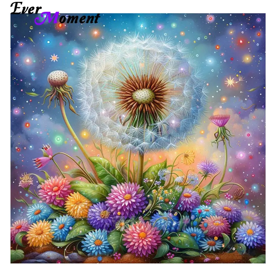 

Ever Moment 5D DIY Алмазная мозаика Цветок одуванчика Пейзаж Наборы для декора гостиной ASF2978