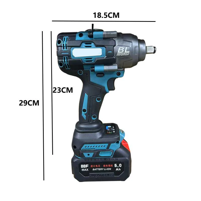 High torque electric wrench, brushless lithium battery impact board, charging auto repair special electric cannon wrench tool