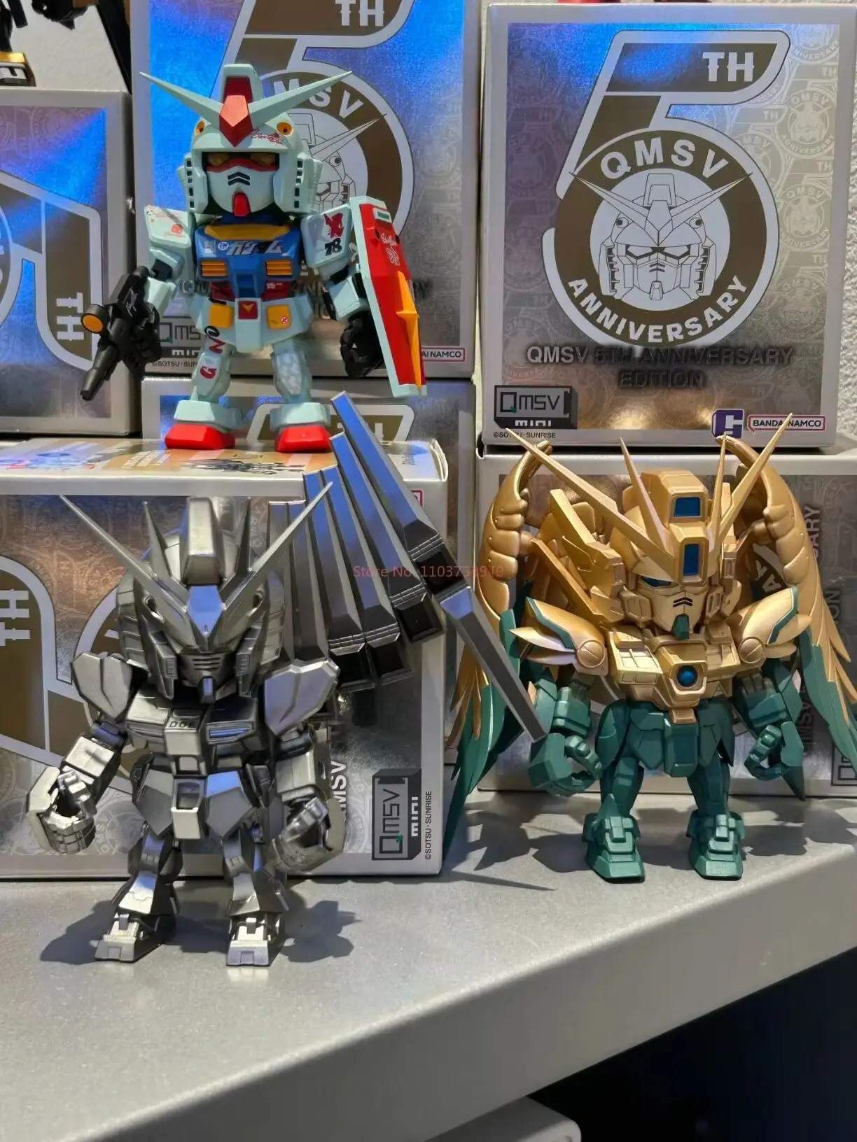 جديد حقيقي بانداي Qmsv Mini 5th الذكرى جمع صندوق أعمى الفنان روبوت مجاني Zaku هدايا مفاجأة رائعة ألعاب المهرجان #6