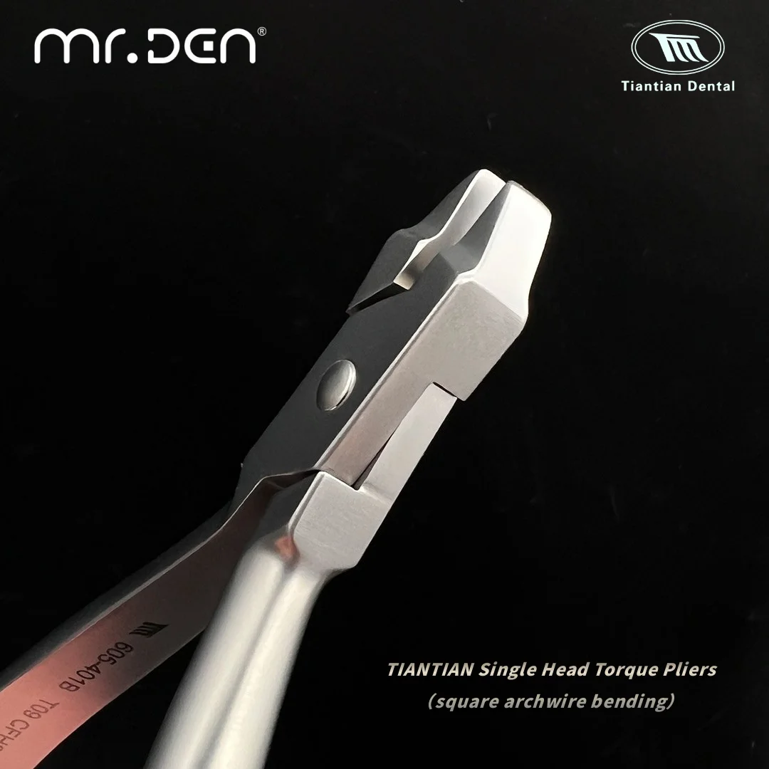 TIANTIAN Dental Single & Double Head Torque Forming Pliers Orthodontic Tool for Square Archwire Bending & Oral Correction