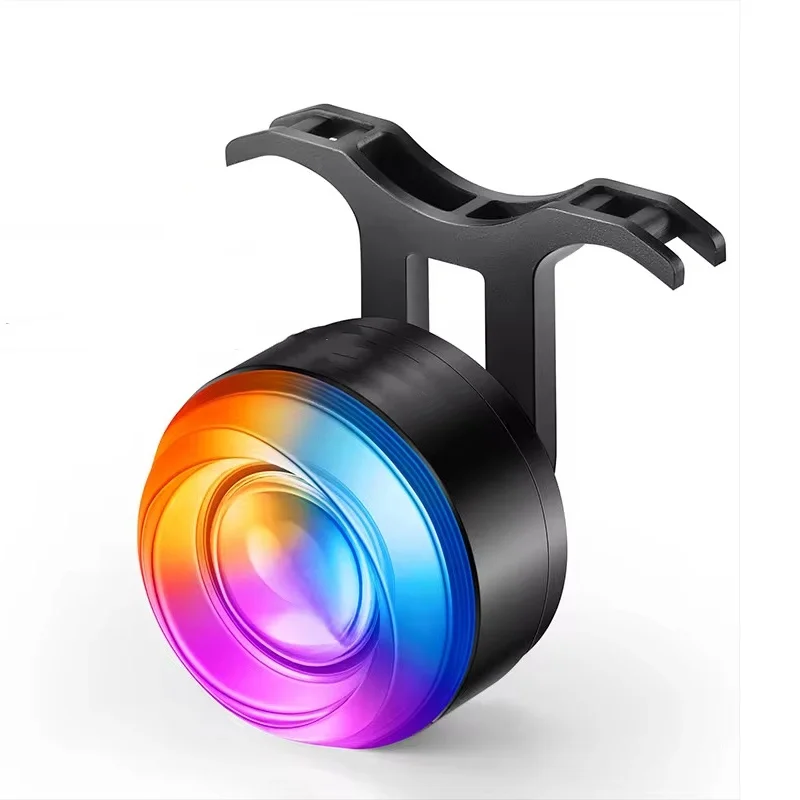 Luce posteriore per bicicletta Luce posteriore colorata Sensore freno Superficie curva Luce lampeggiante Spia per mountain bike Ciclismo notturno Ridi