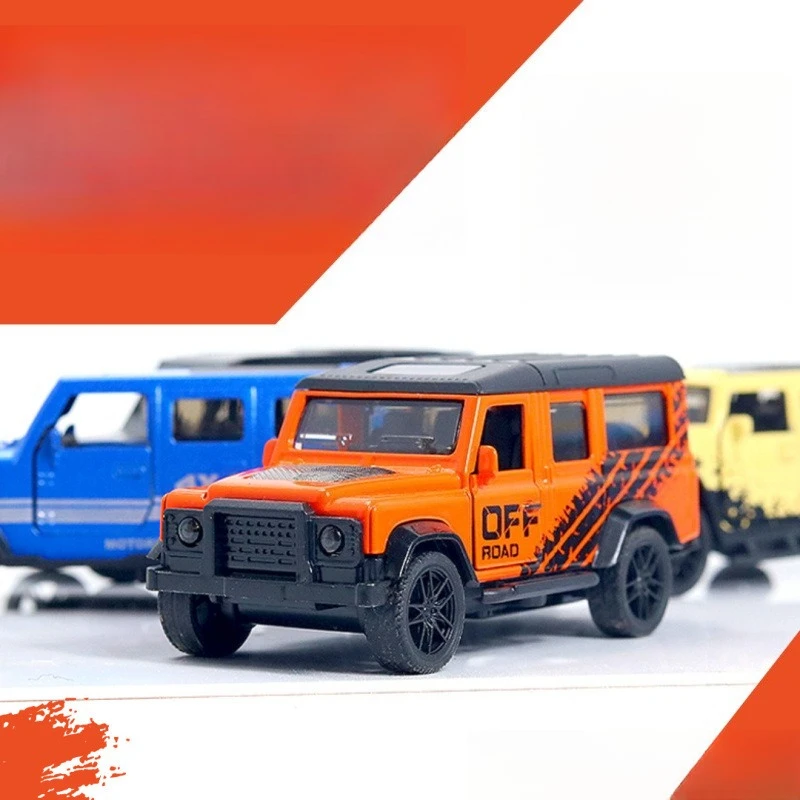 1:43 Alloy Car Model Two Doors Off-road Boy Car Pull Back Ornament Doll Machine Wholesale