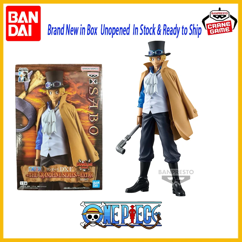 ของแท้จาก BANDAI วันพีซ DXF ซีรีส์ แกรนด์ไลน์ เอ็กซ์ตร้า ซาโบ ฟิกเกอร์อนิเมะ PVC ของสะสมตั้งโต๊ะ ของเล่น ของขวัญ