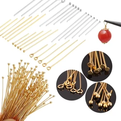 100PCS 15-50mm 316L Stainless Steel Jewelry Pins Flat Head Pins For Jewelry Making Supplies Ball Headpins Eye Pin Accessories