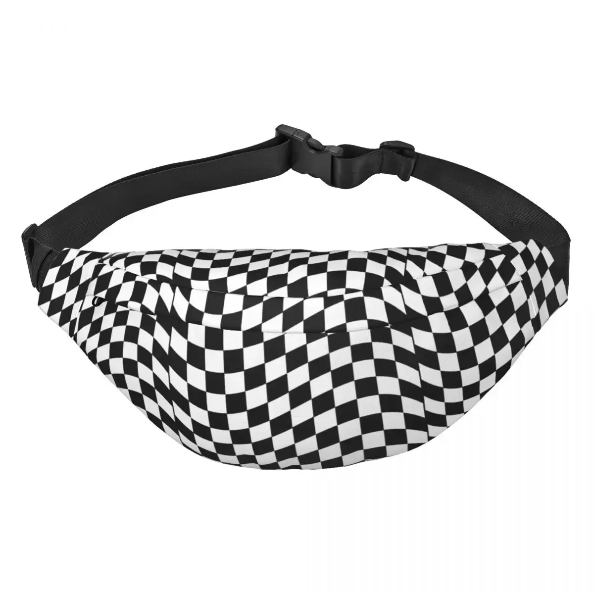 Two Tone Ska Checkers Fanny Pack Women Men Custom Wave Sling Crossbody Waist Bag for Cycling Camping Phone Money Pouch