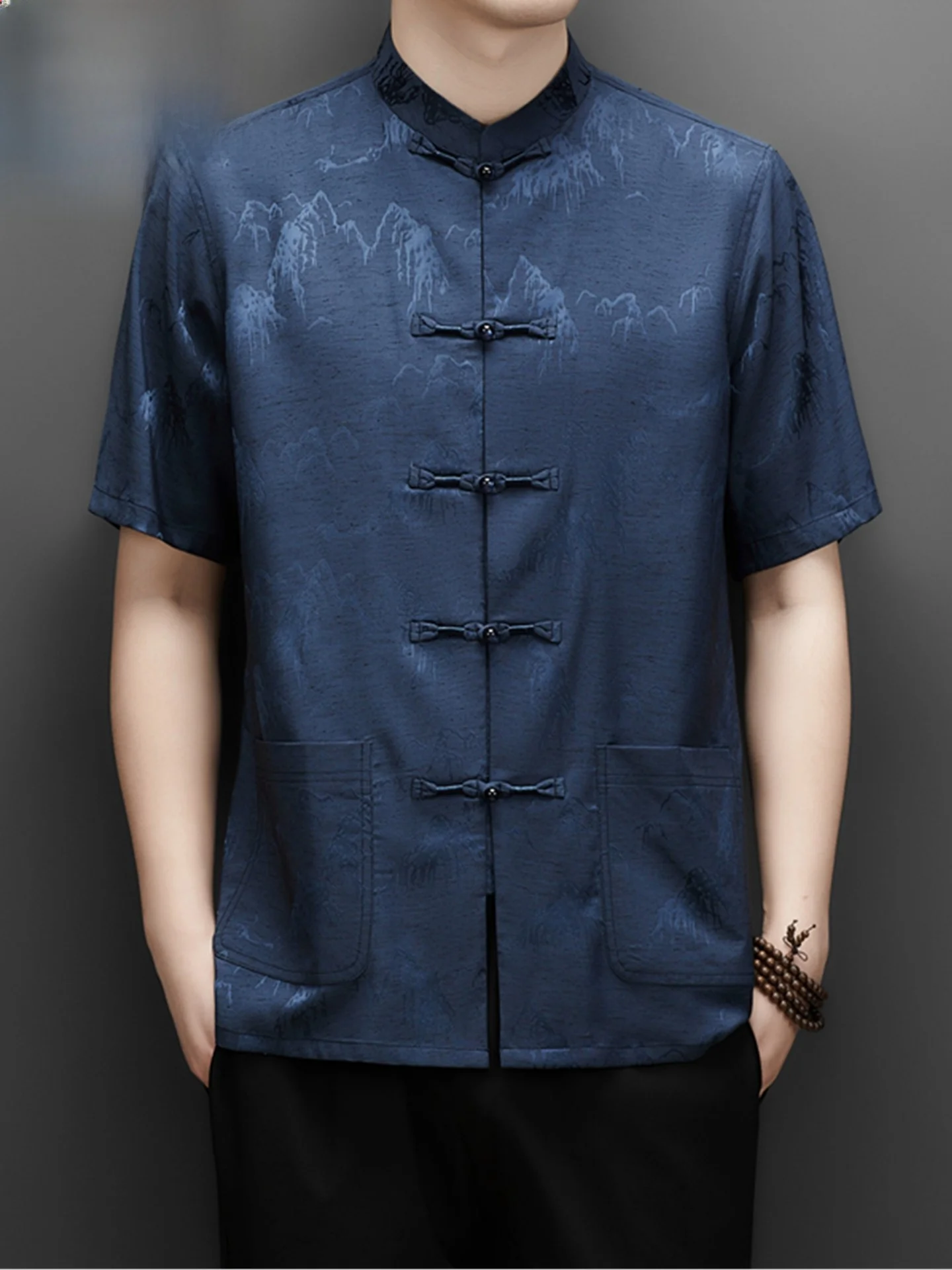 pierre-cardin-men's-new-chinese-style-linen-tang-suit-short-sleeve-shirt-anti-wrinkle-dad-casual-summer-fashion-top