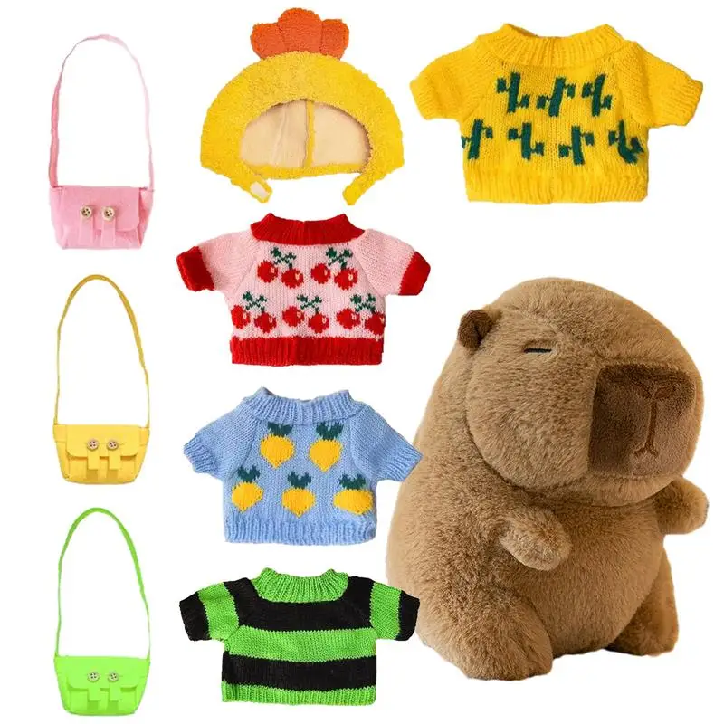 

Kids Stuffed Capybara 9-Inch Ultra Soft Dress up Dolls Realistic Animal Plushies Kids Plush Doll Toys with Clothes & Accessories
