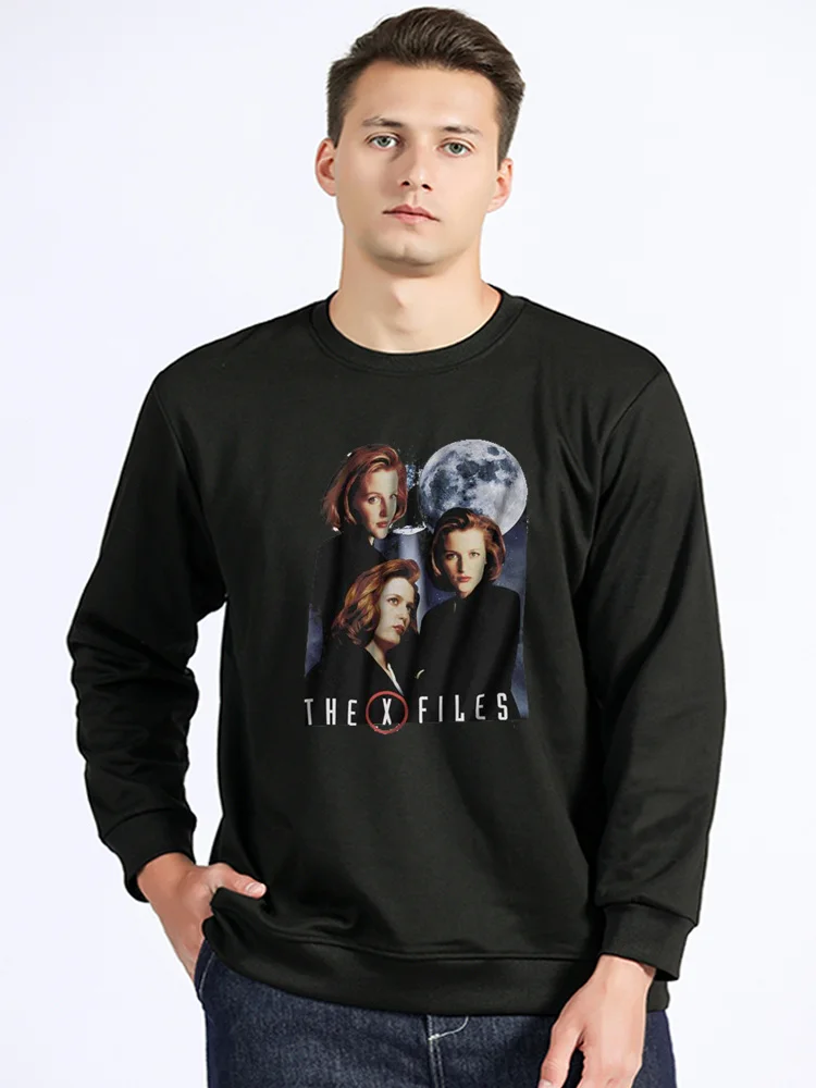 Classic Vintage The X Files Men hoodie Many Moods of Dana Scully Pullover Sweatshirts Casual Cotton Streetwear Unisex Sweater