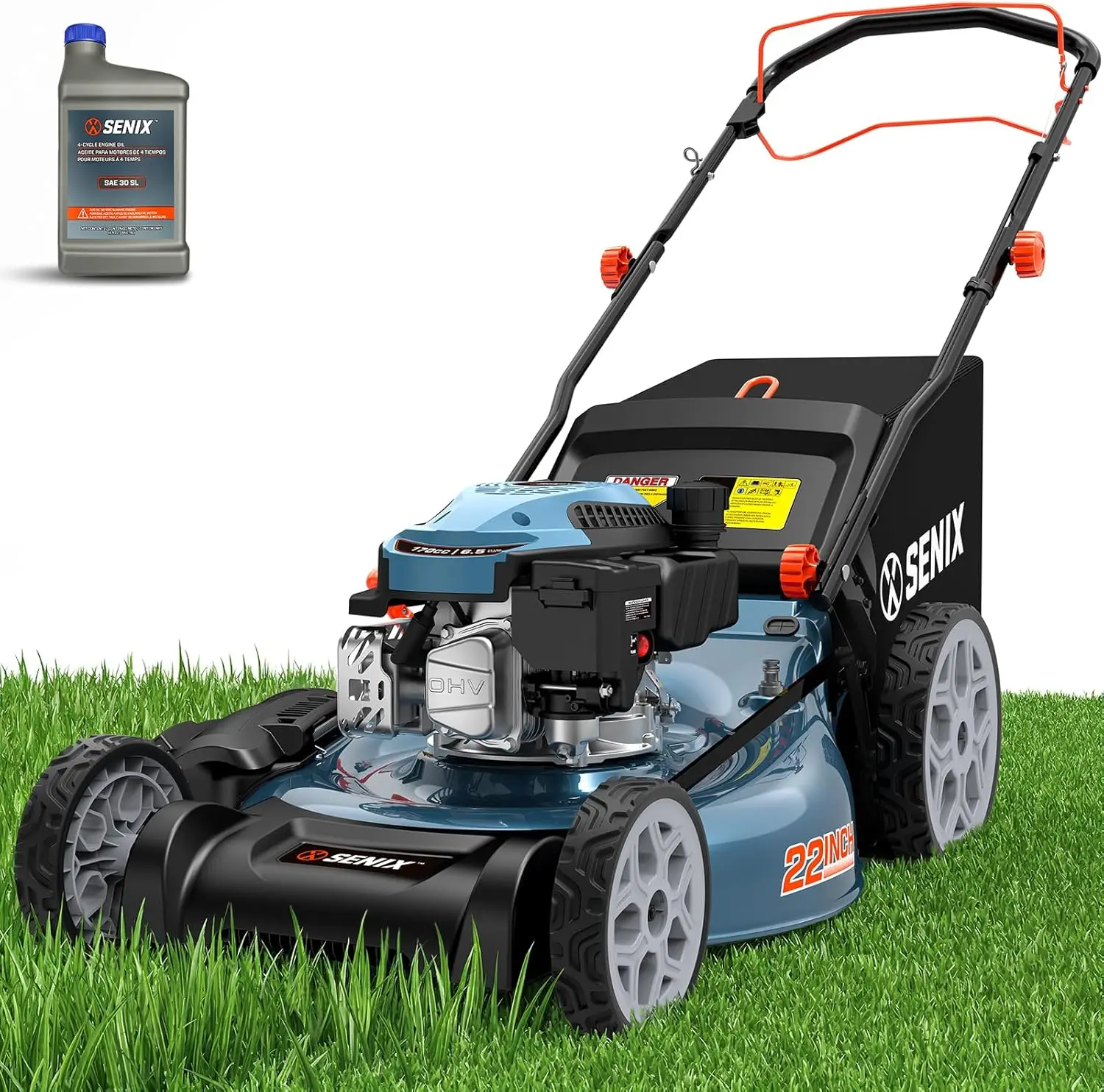 

22" Self-Propelled Gas Lawn Mower, Gas Powered Lawn Mower,170cc 4-Cycle Engine, Easy Start, 3-in-1 Mulching Bagging Side Discha
