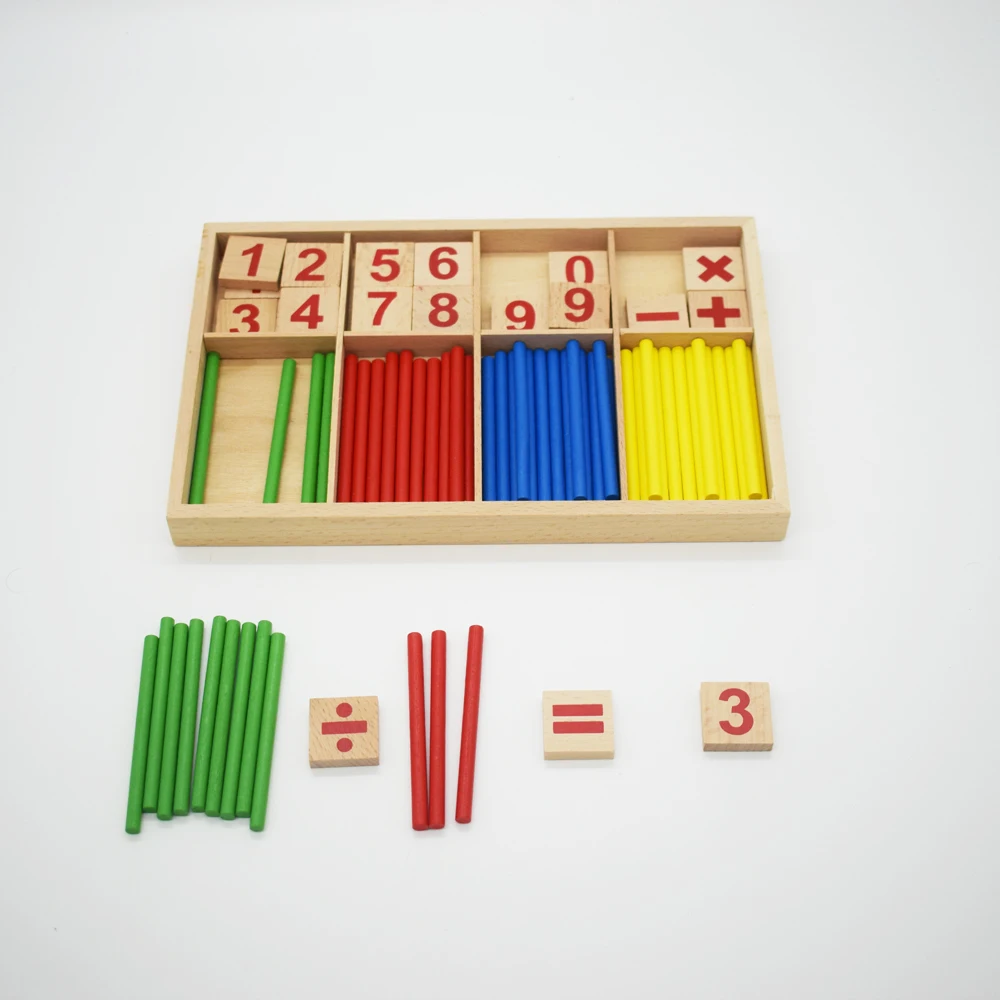 몬테소리 교육 나무 장난감, 어린이 수학 계산 스틱 장난감, 유치원 교육 수학 산수 교육 보조, 어린이 선물