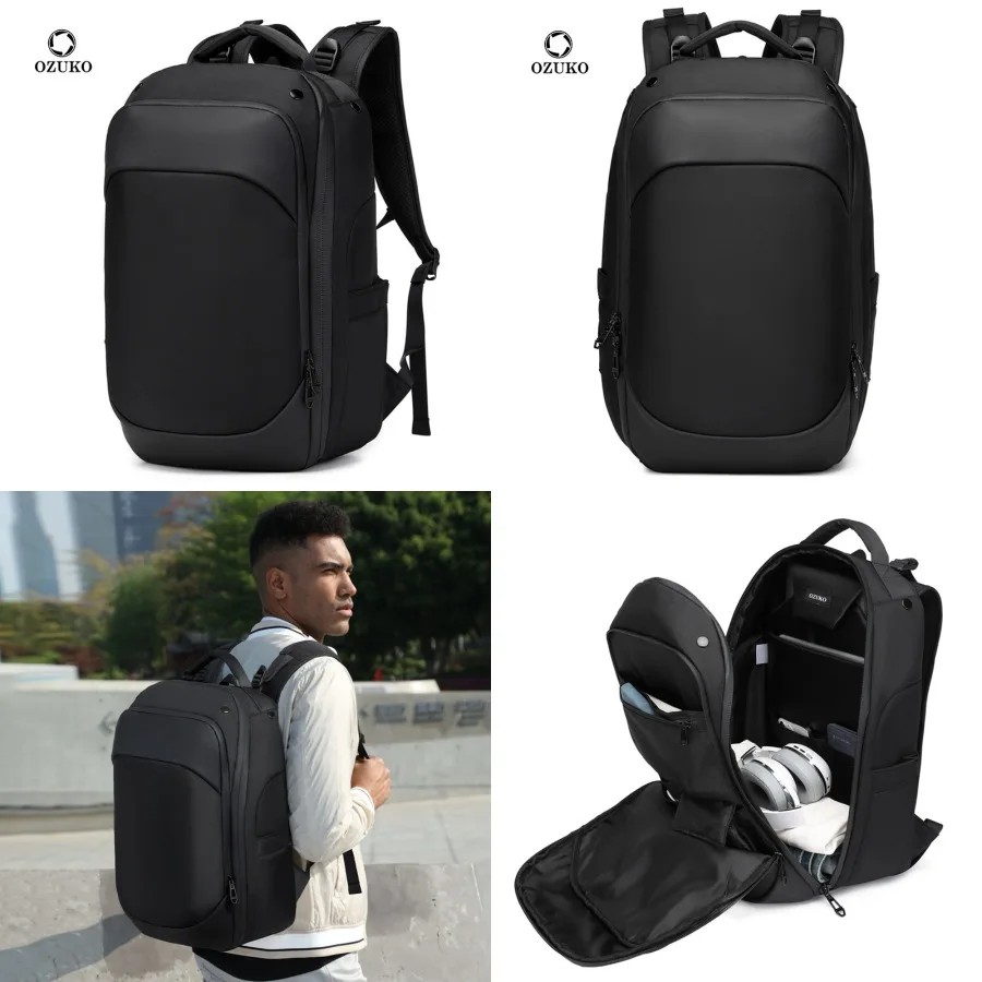 

【Новый стиль】Деловой рюкзак OZUKO, мужской рюкзак, сумка для компьютера, водонепроницаемый, большой вместимости, школьный рюкзак для поездок на работу, для студентов колледжей.