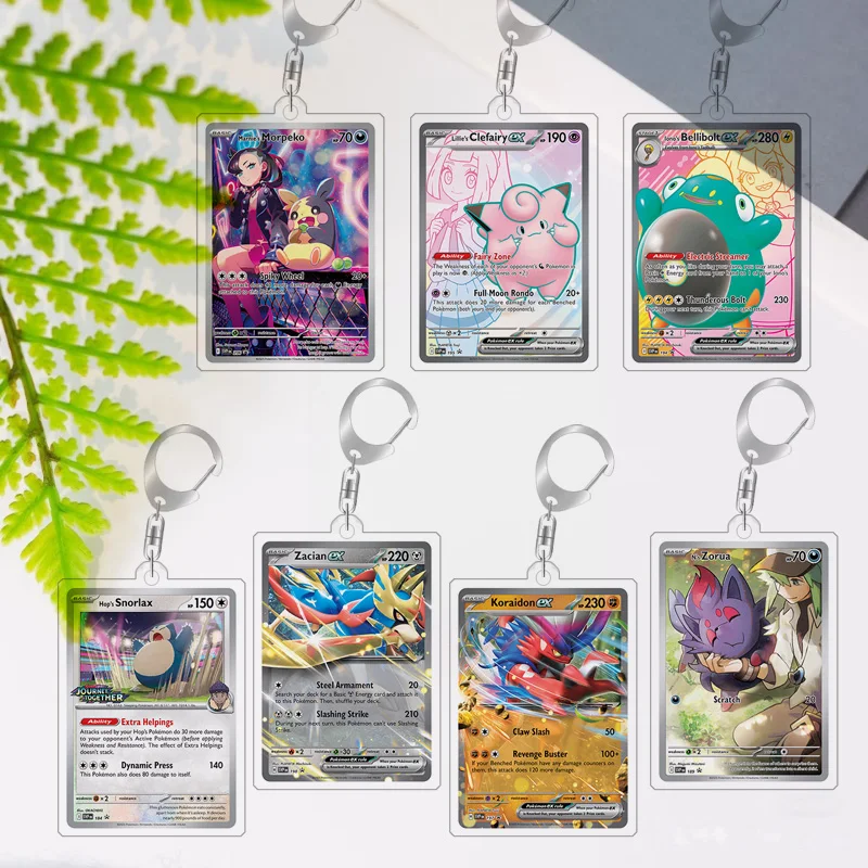 

For Pokemon Elf Qikchu Pachirisu Yanmega Zacian Snorlax Clefairy Self Made Acrylic Cartoon Anime Keychain Pendant 5Cm Toy Gift