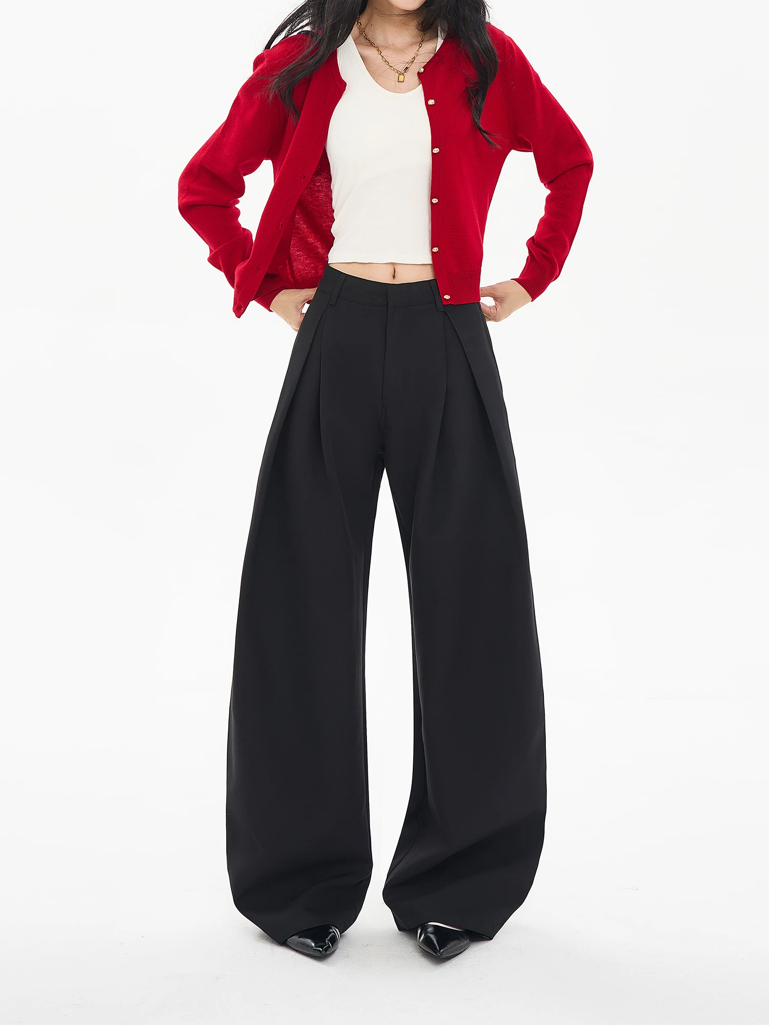 

Женские широкие брюки Bla American Sle Curved Knife, новинка весенней коллекции, свободные повседневные брюки-бананы из полиэфирного волокна