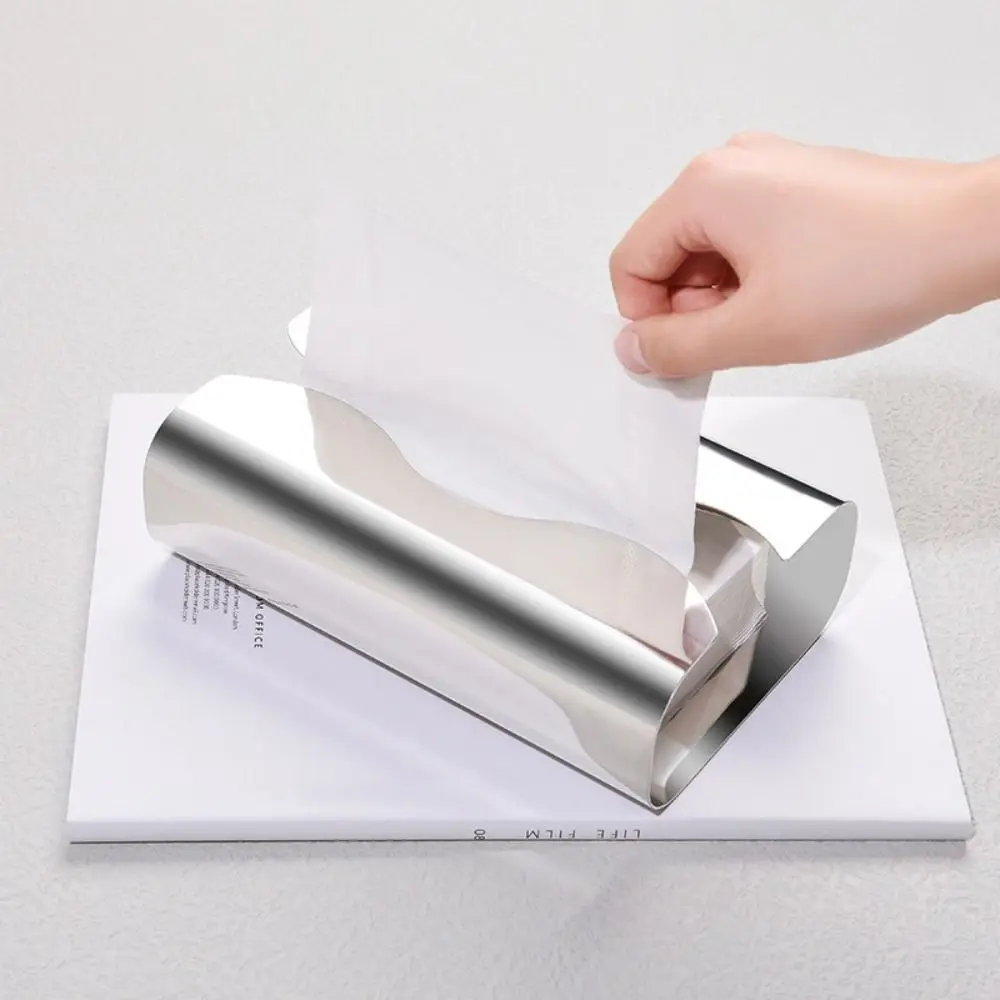 

Minimalist Stainless Steel Mirror Napkin Holder Silver Nordic Tissue Box Plated Table Decoration Paper Storage Box Desktop