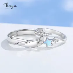 Thaya S925 Sterling Silver Women Ring Dropship Wholesale Adjustable Moonstone Fashion Women Ring for Couple Female Fine Jewelry