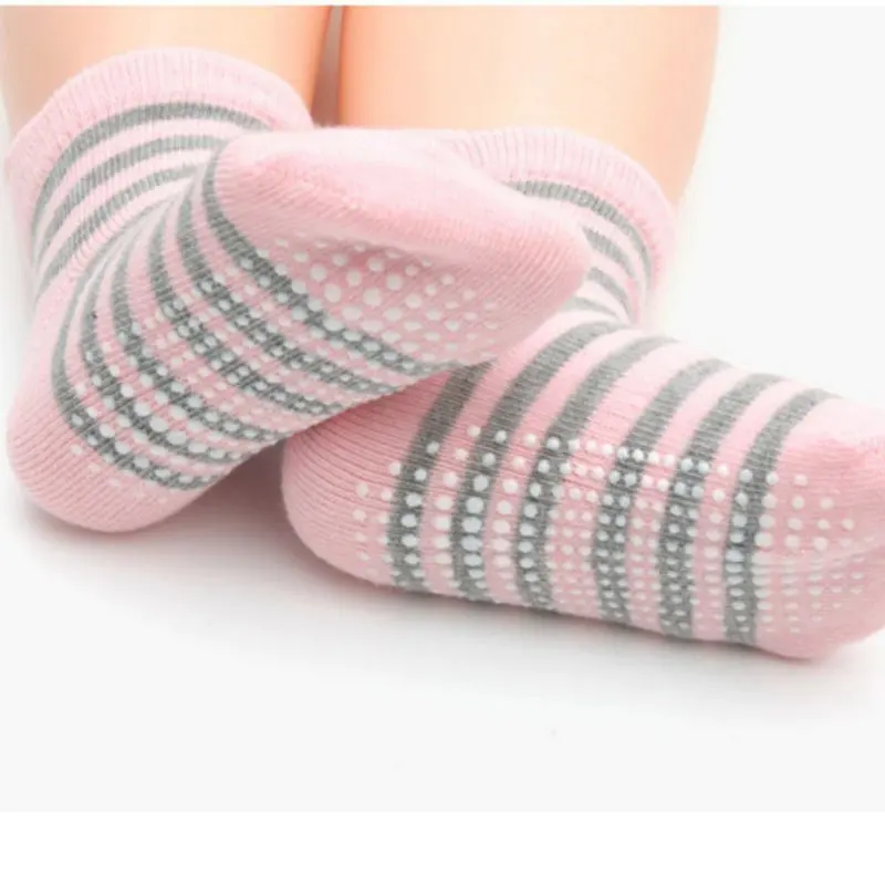 6 Pairs Children\'s Anti-slip Ankle Socks Toddler Low Cut Socks For Boys Girl 0-7 Years Kids Boys Girls Dot Rubber Floor Sock