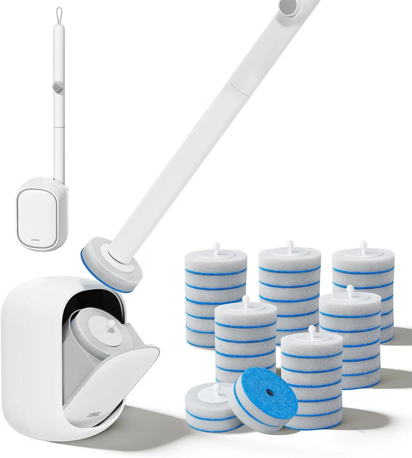 

Wall Mounted Toilet Brush Set with 36 Refills for Deep Cleaning and Hygienic Bathroom Maintenance
