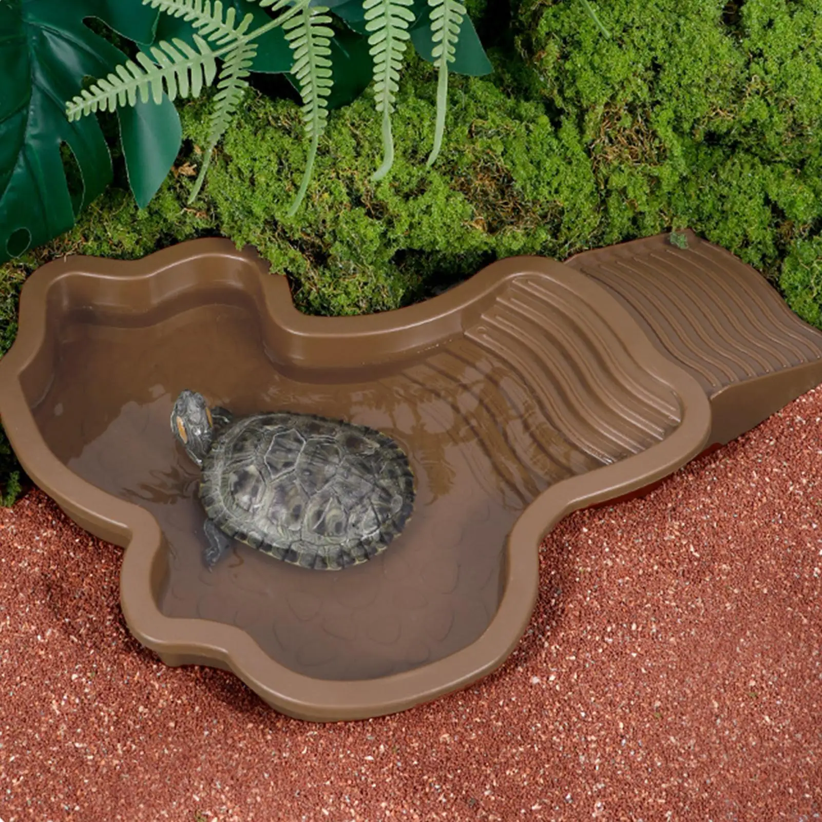 Schildkröte Baden Pool Amphibien Zubehör Schildkröte Einweichen Wanne mit Leiter Landschaft Aquarium Dekoration Aquarium Ornament