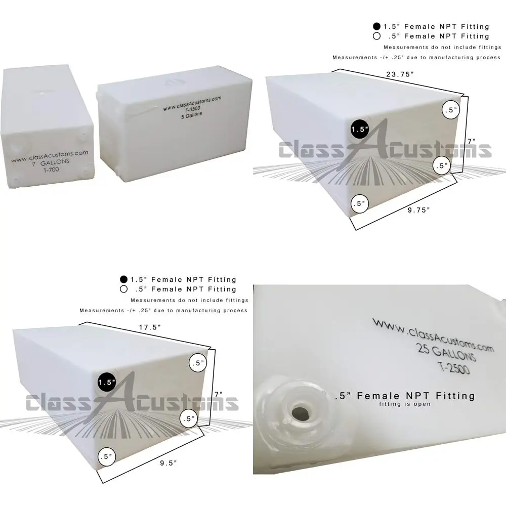 مجموعة خزانات المياه المزدوجة RV - سعة 5 جالون منعش وتخزين رمادي سعة 7 جالون