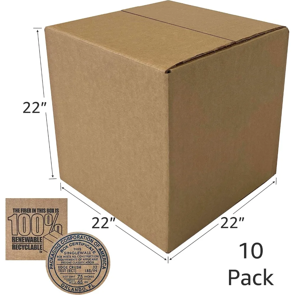 Small Shipping Boxes 18L x 12W x 2H - 50-Pack Cardboard Mailing Storage Package Gift Boxes, Crush-Proof for Shipping and Storage