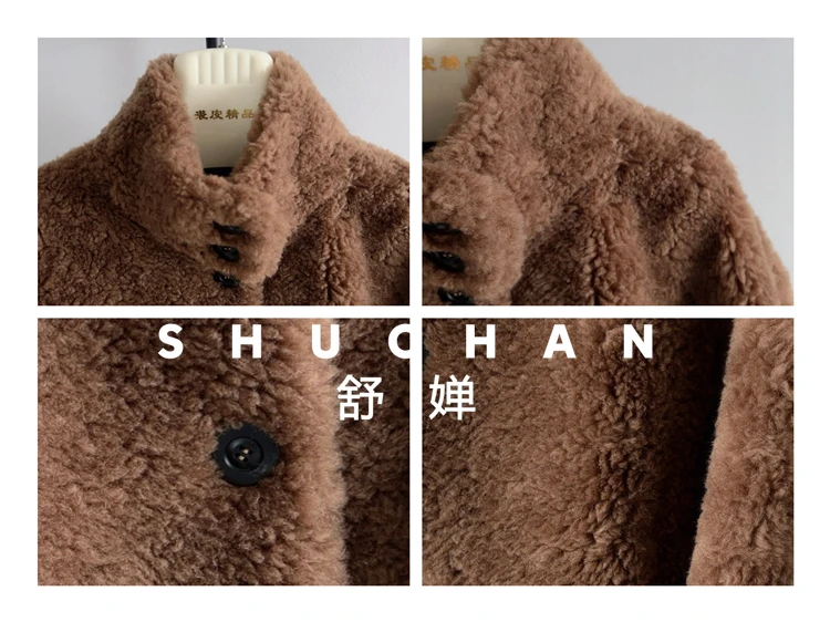 100 % Wollmantel für Damen, neu, warm, Schafschur, Stehkragen, Herbst und Winter, neu, Abrigos Mujer Invierno 2025 Nu de Pluma