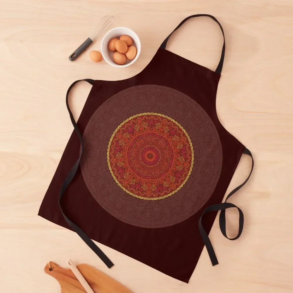 Inca Aztec Inspired Mandala Pattern Apron Kitchens Men professional hairdresser Professional Barber Apron