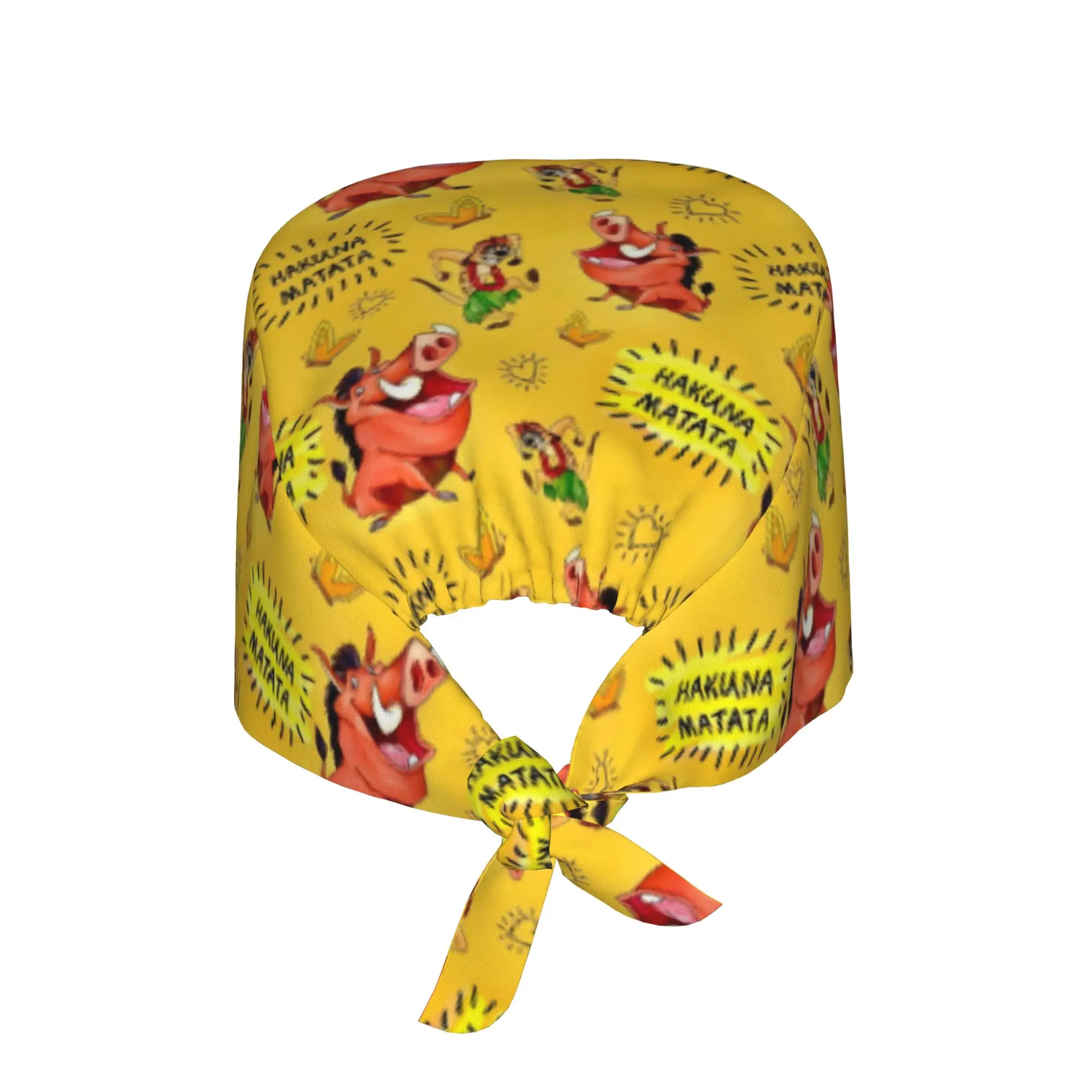 Custom Liones Anime Kinges Cleaning Working Cap Cool Unisex Pumbaa Simba Cartoon Scrub Cap Surgicals Hat Nurse Scrubs Hat Nurse