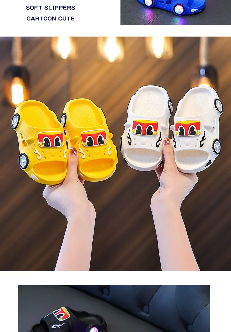 Neue 2026 Kinder-LED-Slipper für den Sommer, Outdoor, beidseitig tragbar, rutschfest, niedliche kleine Kindersandalen, Jungen-Slipper für Zuhause. – Detail 15