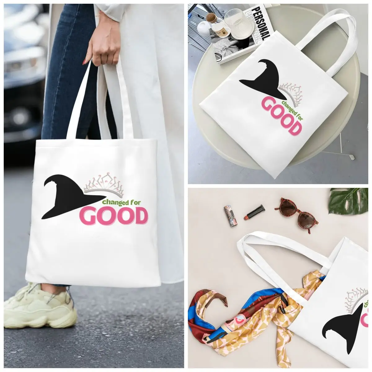 حقيبة يد قماشية متغيرة من أجل اقتباس جيد، حقائب بقالة ذات سعة كبيرة للمتسوقين للنساء #1