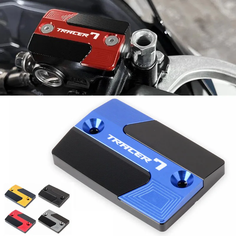 Motorcycle CNC Aluminum Front Brake Reservoir Fluid Tank Cover Oil Cups Caps For YAMAHA Tracer 9GT 7GT Tracer 9 Tracer 7