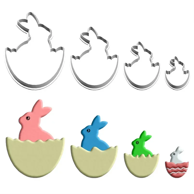 Cartoon Easter Bunny,Plastic Mould,Cookie Biscuit Cutters,Cake Baking Decorating Fondant Pastry Kitchen Tools