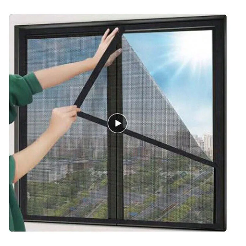 Mosquito Nets for Windows Self-adhesive and reusable Black Anti-mosquito Window ScreensTulle Summer Against Mosquitoes and Flies