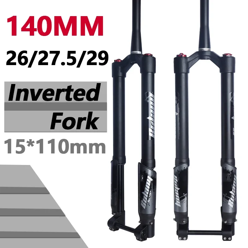 BOLANY Inverted Fork MTB 29 27.5 26 Inch Damping Adjustable BOOST Thru Axle Air Suspension 140mm Travel Tapered Tube Fork