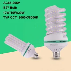 E27 Screw LED Corn Bulb 12W 16W 20W AC85-265V Warm White Cool White Lamp for Chandelier Candle Table Reading Lamp Down Light