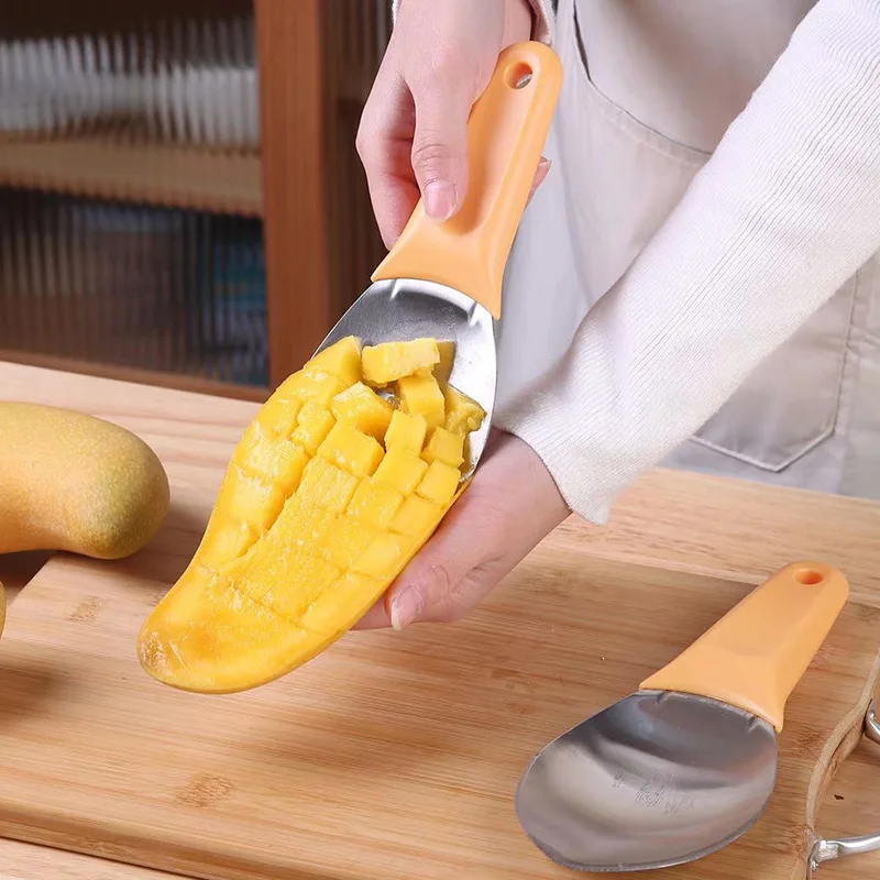 Multi-function Peeling Mango Splitter Mango Knife Cutting Tool Peeling Separator Peeling Knife Mango Digging Spoon Gadget