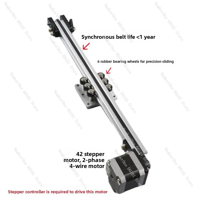 42 Stepper Timing Belt Linear Slide Table, Reciprocating Motion Guide Rail, High Precision Silent Transmission Module