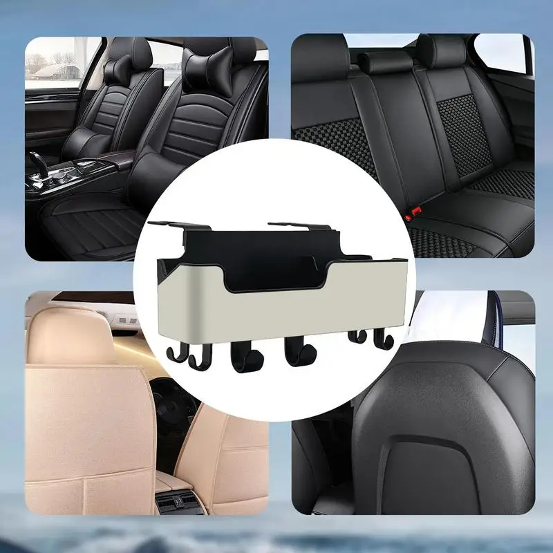 Caja de almacenamiento multifuncional para asiento trasero de coche, organizador multifuncional con portavasos, reposacabezas, Organi para coche