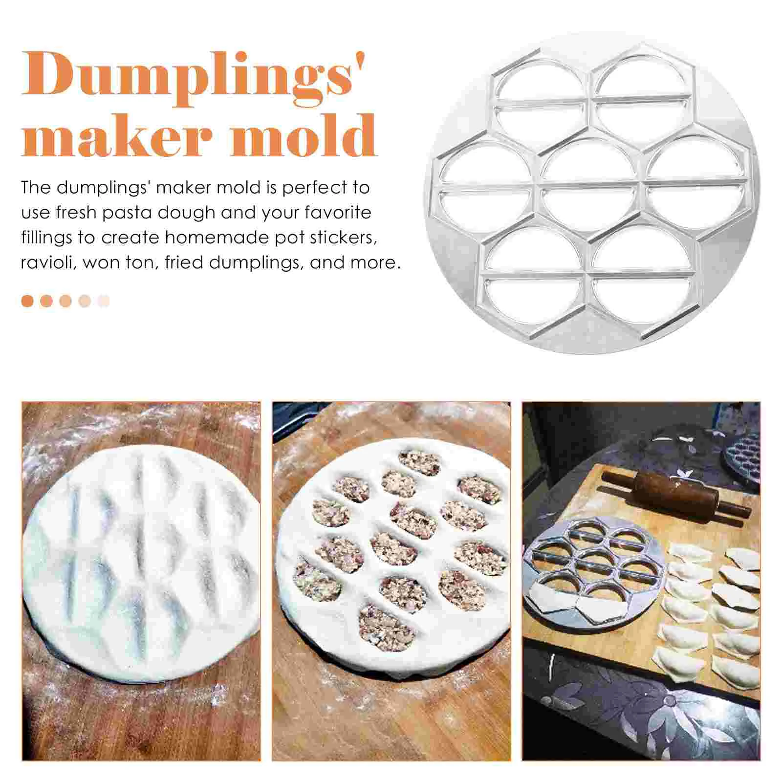 1Pc Pro Tools Dumpling Mold Multi-hole Metal Dumplings Maker Convenient Pelmeni Household Pierogi Mold 14-holes Dumpling Maker