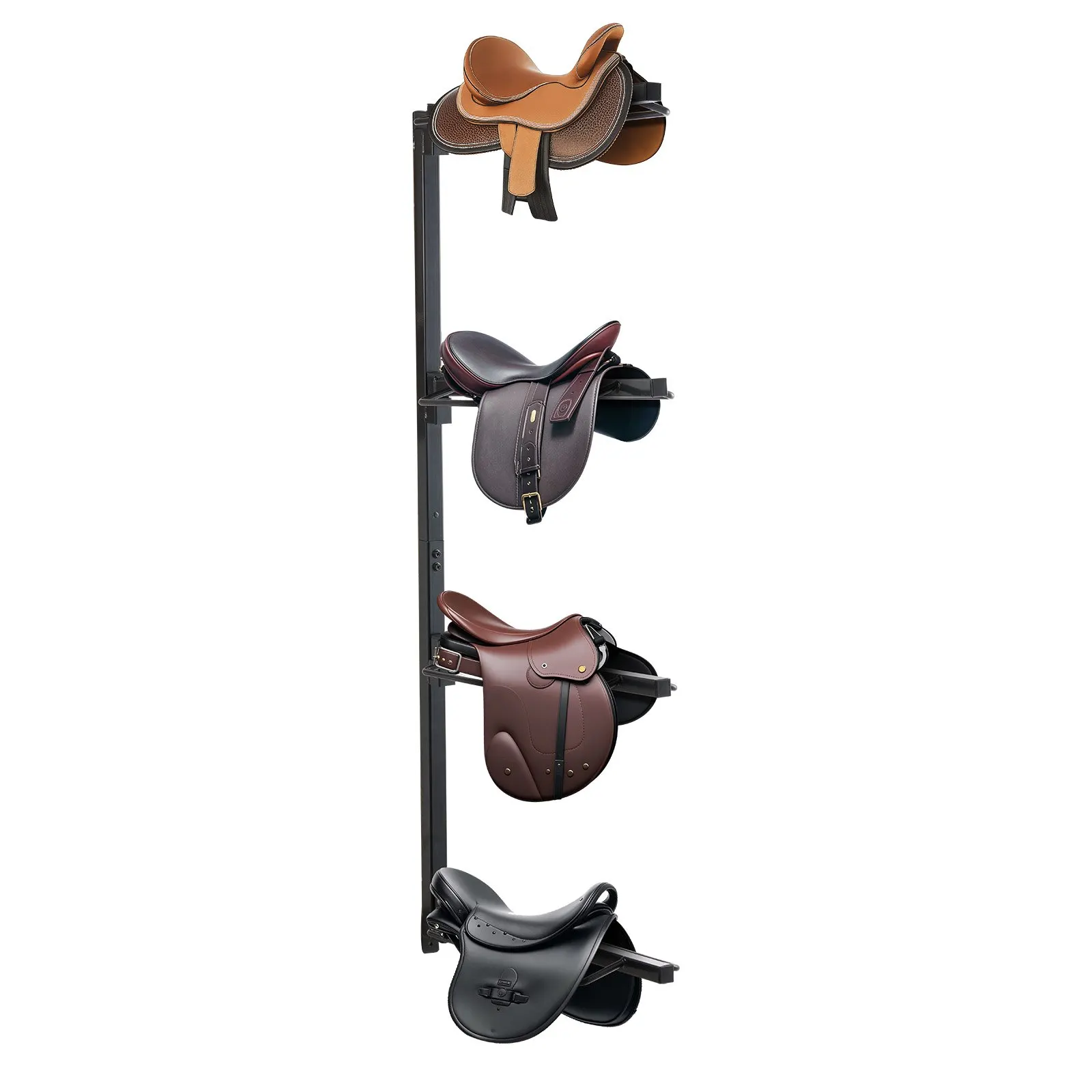 

Wall Mount Saddle Rack, 24 X 7 X 52 In, Four Tiers Horse Saddle Storage Rack, Heavy Duty Equestrian Western And English Saddle