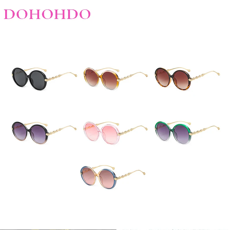 Fashion Large Frame Circular Shape Sunglasses Luxury Brand Designers Women Sun Glasses Metal Travel Eyewear UV400 Gafas De Sol