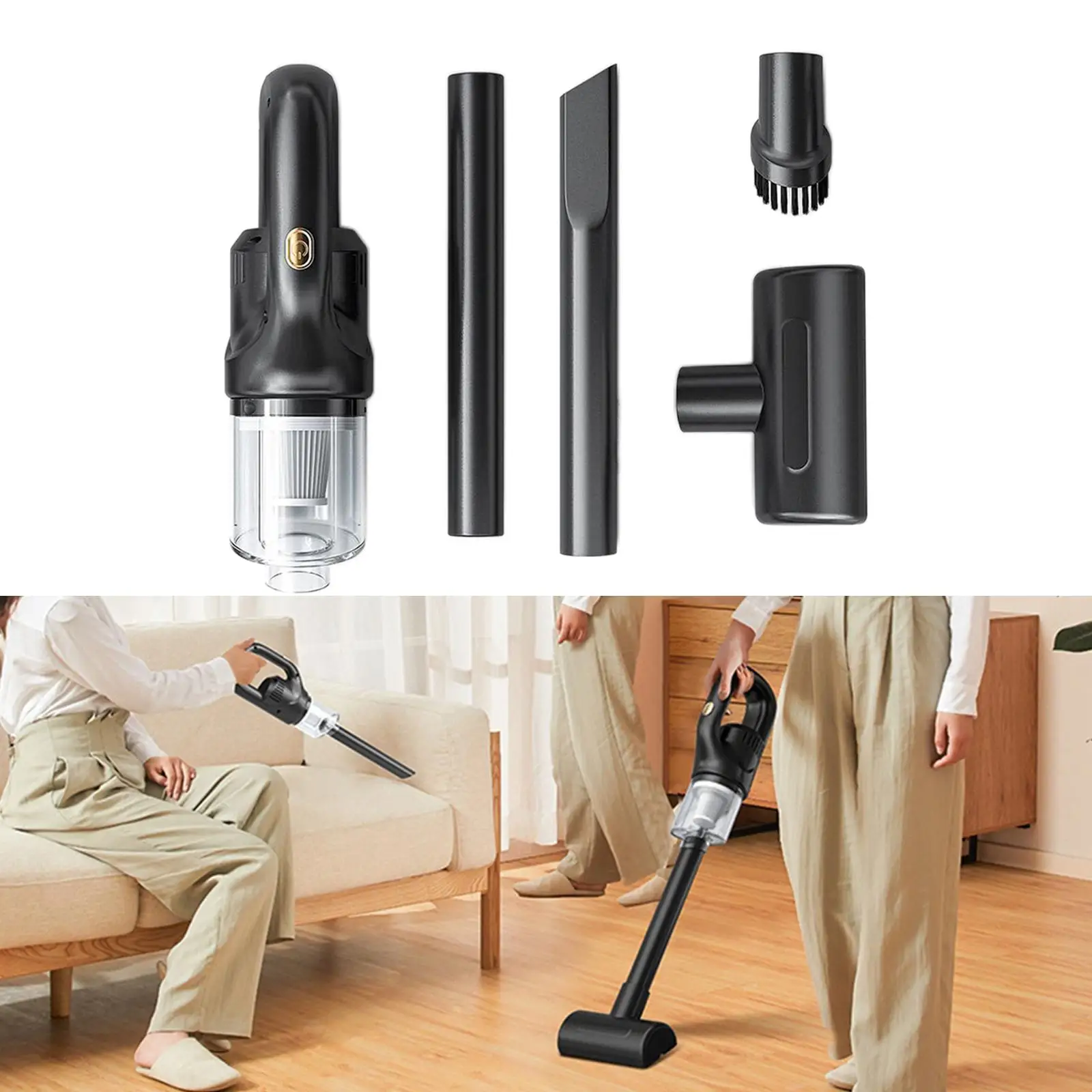 Handheld Handheld Vacuum Cleaner, 50Kpa Vacuuming 20W 5L Dust Box Crevices Powerful Suction Quick Charging