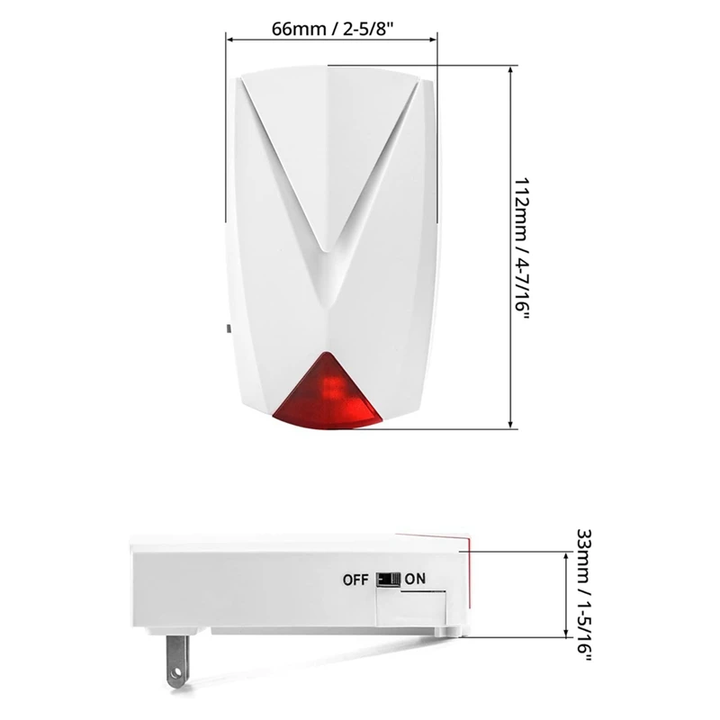 Neustrom ausfall alarm, 110 dB laute Sirene mit LED-Licht, 220V bis V, Aus/Alarm, US-Stecker