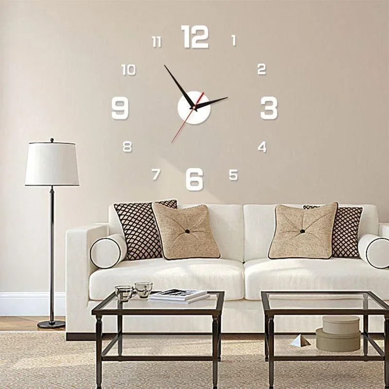 3D Wall Clock Luminous Frameless Wall Clocks DIY Digital Clock Wall Stickers Silent Clock for Office Wall Decor Study view 2