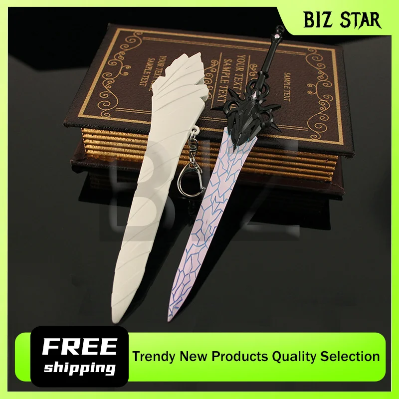 22cm/8.66in Doomsday Anime Peripheral Chtholly Seniorious Holy Sword with Sheathed Keychain Weapon Model Light Up Toy Decoration